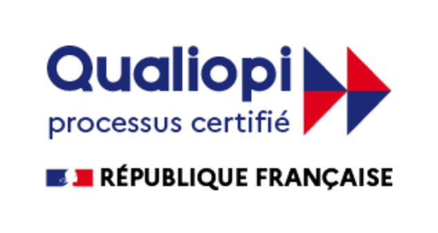 Logo Qualiopi — processus certifié, République Française